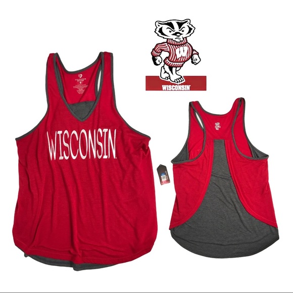 NWT Wisconsin Badgers Women’s Tulip Tank Top - Picture 1 of 14